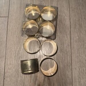 Noble Excellence Set Of‎ 8 Gold Tone Napkin Ring Holders 4 New